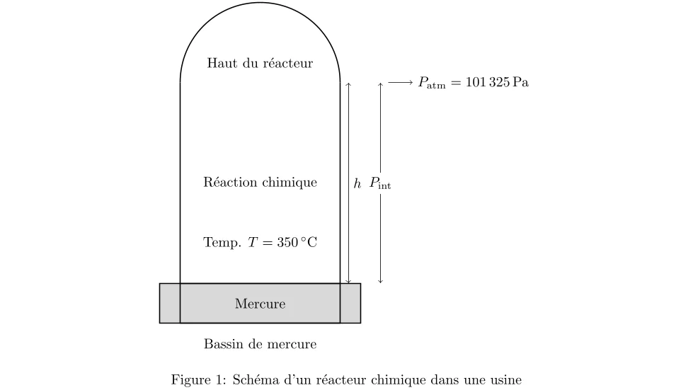 Calcul de Pression dans un Réacteur Chimique