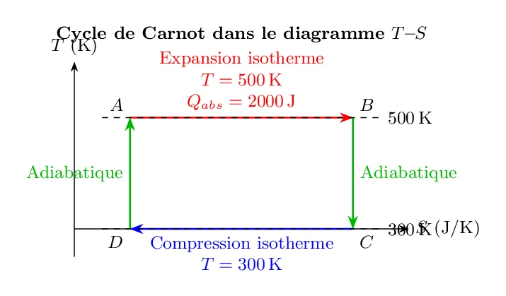 Travail Moteur dans le Cycle de Carnot